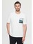 Oversize Beyaz Baskılı %100 Pamuk T-shirt 2EC14ORT05210 1