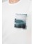Oversize Beyaz Baskılı %100 Pamuk T-shirt 2EC14ORT05210 2