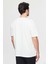 Oversize Beyaz Baskılı %100 Pamuk T-shirt 2EC14ORT05210 3