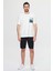 Oversize Beyaz Baskılı %100 Pamuk T-shirt 2EC14ORT05210 4