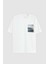 Oversize Beyaz Baskılı %100 Pamuk T-shirt 2EC14ORT05210 5