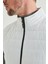 Regular Fit Beyaz Dik Yaka Elyaf Dolgulu Mevsimlik Fermuarlı Yelek Mont 7HF07ORT42611 3