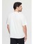 Oversize Beyaz Baskılı %100 Pamuk T-shirt 2EC14ORT05212 3