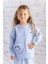Kız Çocuk Cep Detaylı Baskılı Sweatshirt - Bebek Mavisi 1