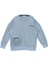 Kız Çocuk Cep Detaylı Baskılı Sweatshirt - Bebek Mavisi 2