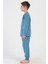 Erkek Çocuk 2 İplik Uzun Kol Mavi Pijama Takım C6T3N1O304 2