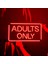 Adults Only Neon Duvar Dekoru | Kırmızı Led, Metal Üzerine Neon Tabela | 41 cm x 22,5 cm 3