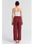 Kadın Bordo Çizgili Süet Pijama Pantolon 4
