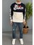 Baskılı Bisiklet Yaka Oversize Ince Sweatshirt 4
