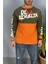 Baskılı Bisiklet Yaka Oversize Ince Sweatshirt 4