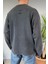 Oversize Antrasit Bisiklet Yaka Yıkamalı Sweatshirt 4