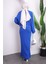 Saks Mavi Triko Crop Elbiseli İkili Takım 4