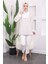 Vizon Yaka Fermuarlı Çizgili İki İplik Sweatshirt 3