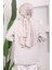 Vizon Yaka Fermuarlı Çizgili İki İplik Sweatshirt 4