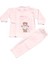 Unisex Pembe Kahve Ayılı Çıtçıtlı 2'li Pijama Takımı 1