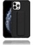 Apple IPhone 12 Pro Max Uyumlu Mat Siyah Yumuşak Silikon Standlı Tutacaklı (Tutamaçlı) Telefon Kılıfı 2