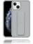 Apple IPhone 14 Uyumlu Mat Gri Yumuşak Silikon Standlı Tutacaklı (Tutamaçlı) Telefon Kılıfı 2