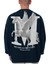 Erkek Lacivert Mythical Baskılı Kalın Soft 3 Iplik Içi Şardonlu 0 Sıfır Yaka Oversize Salaş Sweatshirt 1