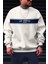 Erkek Ekru Kırık Beyaz City Of Angels Baskılı 0 Sıfır Yaka Oversize Salaş Bol Kesim Polar Sweatshirt 1