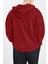 Erkek Kırmzı Kapüşonlu Fermuarlı 3 Üç Iplik Polar Kanguru Oversize Sweatshirt Zip Up Hoodie 3