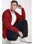 Erkek Kırmzı Kapüşonlu Fermuarlı 3 Üç Iplik Polar Kanguru Oversize Sweatshirt Zip Up Hoodie 4