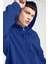 Erkek Saks Mavisi Kapüşonlu Fermuarlı 3 Üç Iplik Polar Kanguru Oversize Sweatshirt Zip Up Hoodie 1