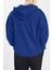 Erkek Saks Mavisi Kapüşonlu Fermuarlı 3 Üç Iplik Polar Kanguru Oversize Sweatshirt Zip Up Hoodie 3