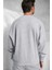 Erkek Gri Limited Baskılı 0 Sıfır Yaka Oversize Salaş Bol Kesim Polar Sweatshirt 3