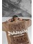 Erkek Dimension Baskılı Camel Bisiklet Yaka Oversize Salaş T-Shirt 1
