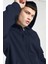 Erkek Lacivert Kapüşonlu Fermuarlı 3 Üç Iplik Polar Kanguru Oversize Sweatshirt Zip Up Hoodie 1