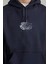 Erkek Lacivert Earth 3 Iplik Şardonlu Kapüşonlu Kanguru Cepli Oversize Salaş Hoodie Sweatshirt 2