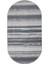 Halı Gri 9026 Yıkanabilir Saçaksız Oval Kesme Ince Yolluk Kilim Salon Halısı Modeli 2