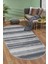 Halı Gri 9026 Yıkanabilir Saçaksız Oval Kesme Ince Yolluk Kilim Salon Halısı Modeli 1