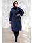 Esilay Kuşaklı Oversize Kap 1244 - Saks Mavisi 1