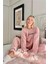 Pudra Focus Desenli Exclusive Kadife Kadın Pijama Takımı 2