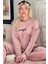Pudra Perfect Desenli Exclusive Kadife Kadın Pijama Takımı 1