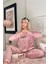 Pudra Perfect Desenli Exclusive Kadife Kadın Pijama Takımı 2
