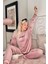 Pudra Perfect Desenli Exclusive Kadife Kadın Pijama Takımı 3