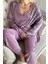 Mor Violet Exclusive Kadife Sabahlıklı Kadın Pijama Takımı 4