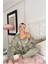 Yeşil Gage Exclusive Kadife Sabahlıklı Kadın Pijama Takımı 2