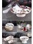 Flora 23 Parça Seramik Meyvelikli Pasta Sunum Tabağı Kombin Set - KUP105F 1