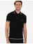 Erkek Siyah Slim Fit Fermuarlı Polo Yaka Yün Karışımlı Triko Tişört 50296436-VR046 3