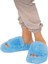 Ekstra Yumuşak Tüylü Kadın Terlik Mavi 2