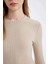 Bodycon Vücudu Saran Bisiklet Yaka Basic Düz Kaşkorse Uzun Kollu Maxi Elbise D3373AX24WN 4
