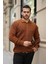 Oversize Selanik Örgü Düğmeli Erkek Hırka- Kahve 5
