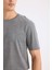New Regular Fit Bisiklet Yaka Basic Düz Kısa Kollu Tişört E1091AXNS 5