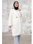 Duha Tesettür Peluş Kap 1218 - Beyaz 3