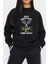 Tenis Raket Baskılı Siyah Kadın Erkek Pamuklu Sweatshirt Cu54 1