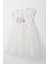 Kız Çocuk Elbise Gözlüklü Sevimli Kedicik Baskılı 1.5-5 Yaş, Ekru 3
