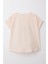 Kız Çocuk Tişört Kemer Boy Çiçek & Yazı Baskılı 7-12 Yaş, Pudra 2